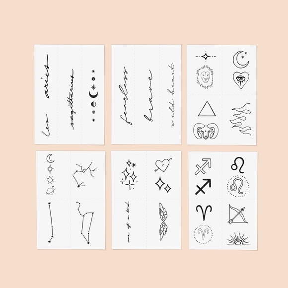 💜 Inked by Dani Temporary Tattoos - Zodiac Pack: Aries + Leo + Sagittarius NWT - Picture 4 of 9
